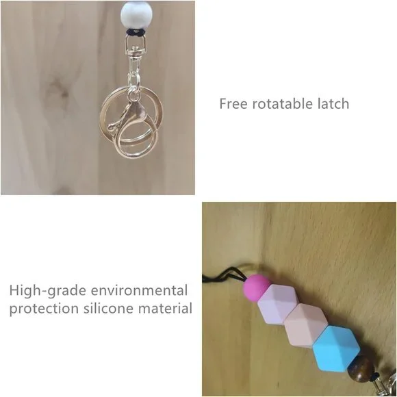 3PCS Teacher Breakaway Lanyards for Id Badges and Keys, Beaded Cute Badge Lanyar - Picture 7 of 7